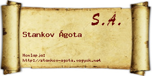 Stankov Ágota névjegykártya